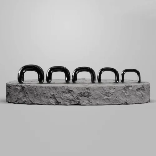 Vista 4 de 4 piezas de retenedor de tabique de vidrio 16G 14G 12G 10G 8G, 2 piezas negro y 2 piezas transparente en forma de U con anillos en O para trabajo