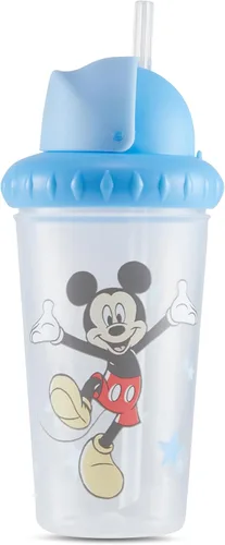Vista 3 de Disney Vasos Sippy para Niños Pequeños para Niños y Niñas Paquete de Dos Vasos Sippy de 10 Onzas con Pajita y Tapa Botella de Agua de Viaje