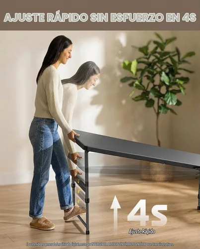 Vista 3 de FanttikOutdoor Mesa plegable de plástico de 6 pies de ajuste rápido para Negro
