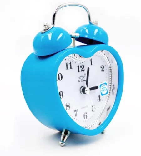 Vista 4 de SHISEDECO - Reloj despertador de 3 pulgadas, con doble campana, alarma fuerte, silencioso, analógico, de cuarzo, con luz nocturna, operado por