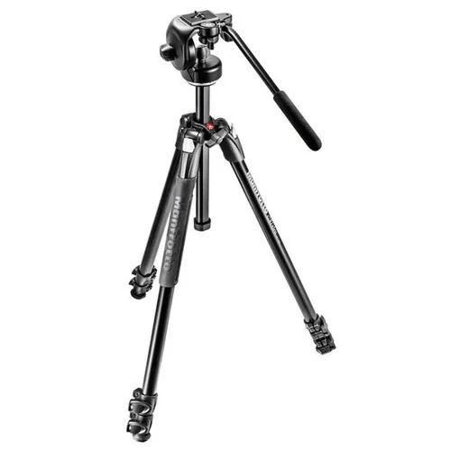 Vista 7 de Manfrotto 290 Xtra Kit de trípode de aluminio de 3 secciones con cabezal de 3 vías (MK290XTA3-3WUS), color negro