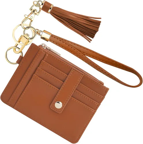 Vista 36 de KNGITRYI Billeteras pequeñas de pulsera para mujer RFID para tarjetas de crédito, cartera con llavero, cartera para tarjetas de crédito