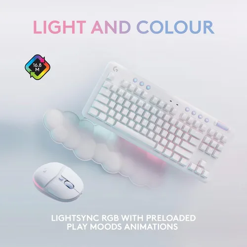 Vista 4 de Logitech G Combo inalámbrico para juegos, teclado G715 y mouse G705, iluminación RGB LIGHTSYNC, velocidad de luz, inalámbrica, Bluetooth