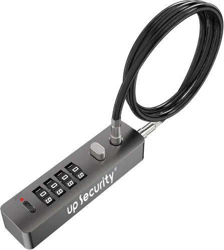 Vista 7 de Candado de cable de combinación de 4 dígitos para casco de bicicleta, scooter, motocicleta, antirrobo, cadena de cable de 11.8 pulgadas, bloqueo