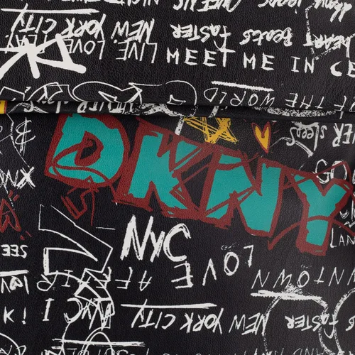 Vista 5 de DKNY Mochila de moda multiusos para mujer, Grafiti negro icónico Tilly