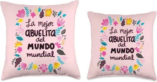 Vista 3 de Regalos para Abuelita Abuela Mejor Regalo Regalo La Mejor Abuela del Mundo Regalo para Abuelita Manta Almohada 16x16, Multicolor