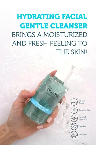 Vista 3 de The Purest Solutions Limpiador facial suave hidratante (0.5% ácido hialurónico y 0.5% ceramida PCA de sodio) – Limpiador exfoliante de ácido