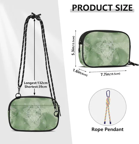 Vista 3 de Green Vintage Flowers Womens Purses Crossbody Men Beauty with Credit Card Slots Handbags Walk dog bolsos negros para mujeres