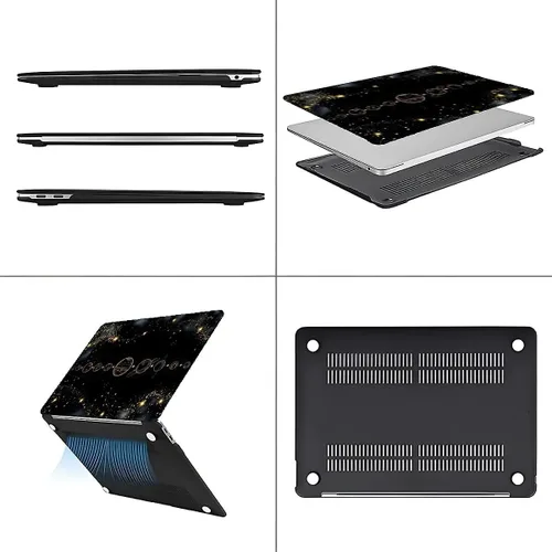 Vista 4 de Funda para MacBook Pro de 13 Pulgadas, Patrón de Planetas Negros Alineados, Estuche Duro de Plástico para MacBook Pro Retina 13 A1425/A1502