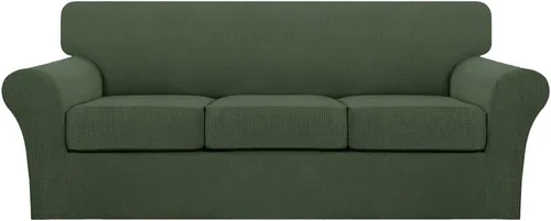 Vista 20 de Turquoize 2 fundas para sillas de sala de estar, funda de sofá con fundas de cojín individuales, funda de muebles para sillas (silla, beige biscotti)