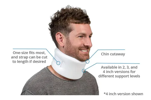 Vista 2 de Collar cervical de espuma de 3 pulgadas, marca exclusiva de Amazon, blanco -FP10003