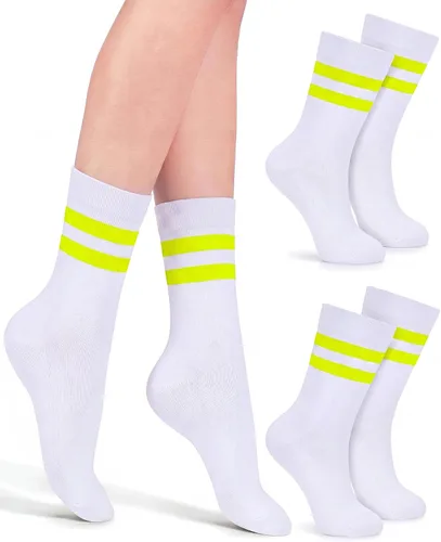 Vista 18 de Syhood Crew Stripe Socks Unisex Athletic Socks