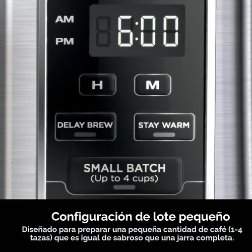 Vista 4 de Ninja Cafetera programable de 12 tazas, 2 estilos de preparación, plato caliente ajustable, depósito de agua de 60 onzas, preparación retardada