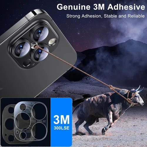 Vista 5 de Esanik Paquete de mejora de 2 unidades para iPhone 14 Pro/iPhone 14 Pro Max Protector de lente de cámara, estuche de metal de aleación de aluminio