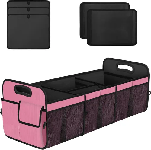 Vista 16 de Femuar Organizador de maletero de automóvil, organizador de almacenamiento de automóvil con gran capacidad, impermeable, plegable, organizador