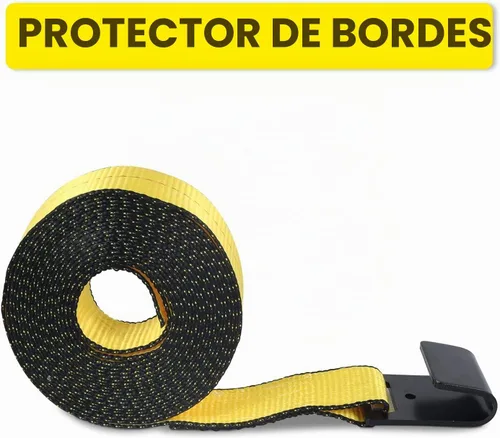 Vista 5 de Correas de trinquete con gancho plano - Correas de amarre resistentes - 2 pulgadas x 27 pies - Correa resistente a la intemperie - Límite de carga