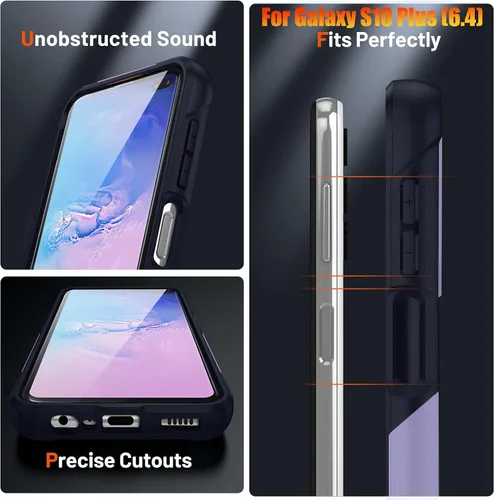 Vista 6 de Funda resistente para Samsung Galaxy S10 Plus/S10+ de 6.4 pulgadas, 4 esquinas con bolsas de aire [protección contra caídas de 12 pies], agarre