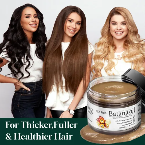 Vista 5 de Quorra Aceite de batana crudo para el crecimiento del cabello, 100% aceite orgánico natural para cabello natural grueso y fuerte, mascarilla