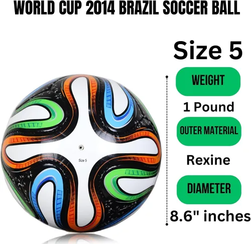 Vista 5 de Copa del Mundo 2014 Brasil Final Famous Match Ball Réplica de Fútbol/Balón de Fútbol Tamaño 5, Copa Mundial de Balón de Fútbol está hecha de Rexine