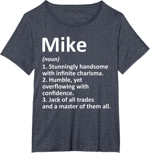 Vista 76 de MIKE Definition - Camiseta divertida para regalo de cumpleaños con nombre personalizado, Negro, S