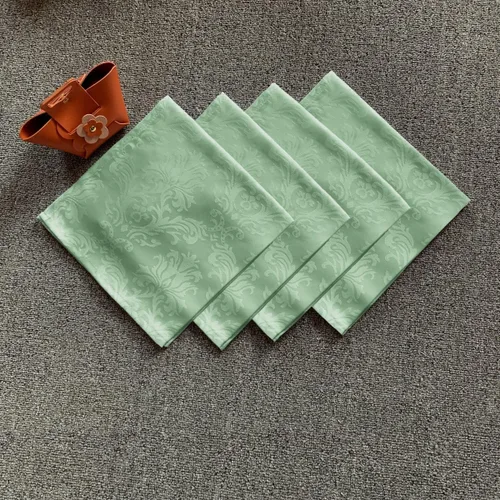 Vista 9 de Servilletas cuadradas de jacquard blanco, servilletas de poliéster suave resistentes a las arrugas con diseño damasco, servilletas de tela