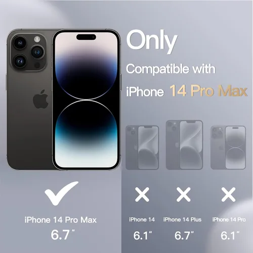 Vista 2 de JETech Funda magnética de silicona para iPhone 14 Pro Max de 6.7 pulgadas, compatible con MagSafe, funda de teléfono con lente de cámara protección