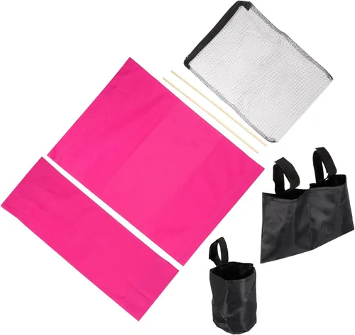 Vista 8 de PATIKIL Juego de accesorios para sillas de director, juego 5 en 1 para silla de maquillaje, kit de repuesto de lona y bolsas de almacenamiento Negro