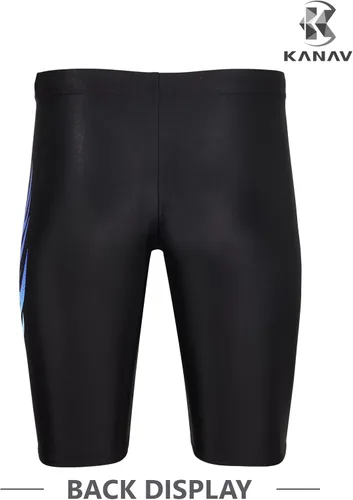 Vista 3 de KANAV Traje de baño deportivo para hombre, traje de baño de compresión, pantalones cortos de natación de resistencia, entrenamiento de carreras