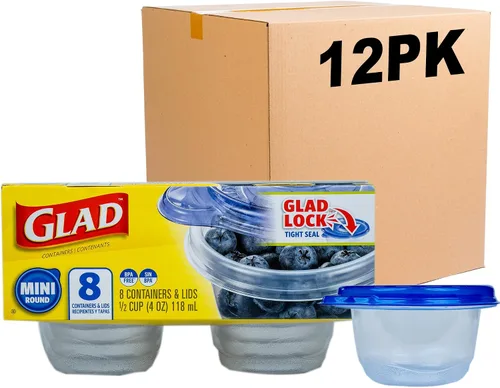Vista 13 de Glad GladWare - Mini recipientes redondos para almacenamiento de alimentos