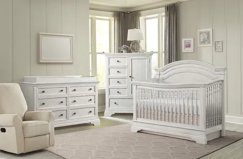 Vista 3 de Westwood Design Cuna convertible 4 en 1 con paneles arcos, Olivia, blanco cepillado
