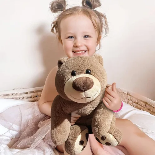Vista 3 de Oso de peluche con peso de 3.5 libras, almohada de animales de felpa con peso de 24 pulgadas, bonitos juguetes de peluche kawaii, regalos