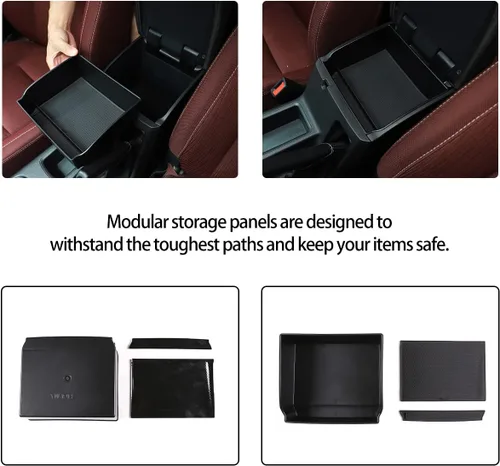 Vista 3 de Caja de almacenamiento para reposabrazos de automóvil, accesorios compatibles con Toyota Hilux REVO Hilux SR5 AN120 AN130 120 130 2015-2020