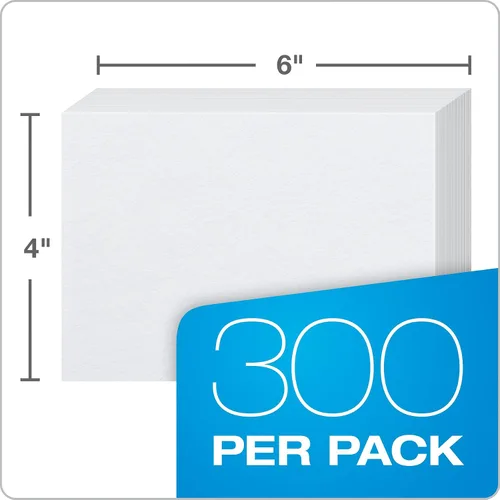 Vista 3 de Oxford Tarjetas de índice en blanco, 4 x 6 pulgadas, blancas, 300 unidades (1 paquete) (10002EE)