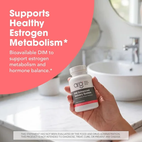 Vista 2 de Allergy Research Group - DIM Enhanced Delivery System - Equilibrio Hormonal, Hombres, Mujeres - 120 Cápsulas Vegetarianas