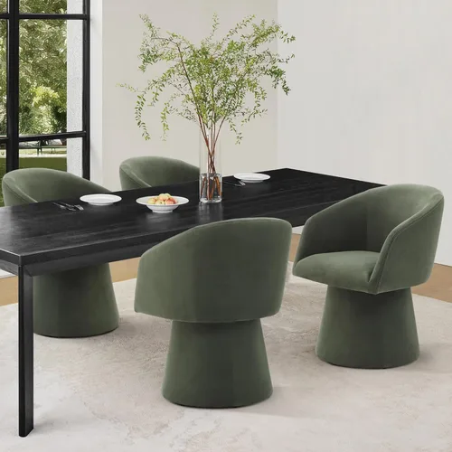 Vista 8 de KISLOT Sillas de Comedor Giratorias Sillón de Acento Moderno Silla Lateral de Escritorio para Comedor Tocador Dormitorio Sala de Estar Sala de Verde