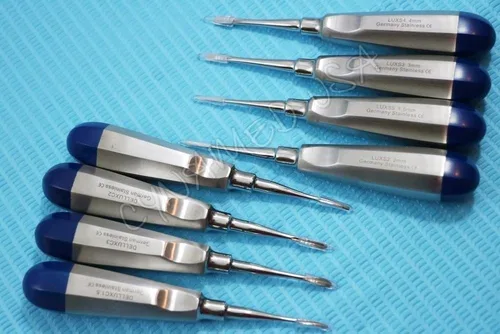 Vista 3 de Alemán 8 PC Cirugía Dental Recta y Curva EXTRACTANDO LUXATING APICAL Root Tip Elevador Set de 8 cada uno