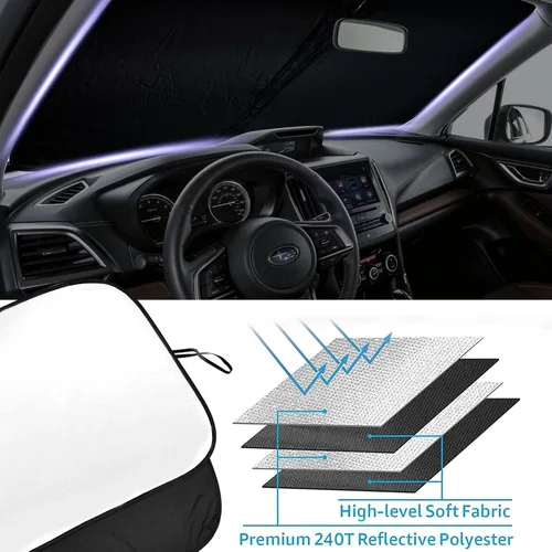 Vista 5 de Parasol para parabrisas delantero mejorado 2026 apto para Subaru Forester Crossover, Base, Premium, Sport, Limited 2015-2018, plegable, mantiene tu