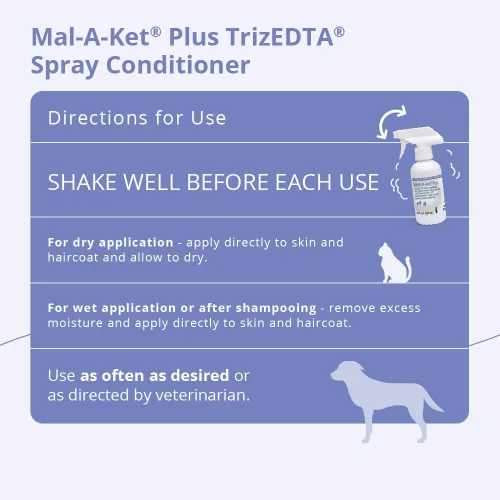 Vista 4 de Mal-A-Ket Plus TrizEDTA Acondicionador en aerosol para perros y gatos, 8 onzas