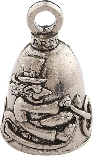 Vista 18 de Campana de buena suerte contra el mal de ojo de Guardian Bell con llavero y bolsa de regalo de terciopelo negro Regalo de buena suerte de peltre