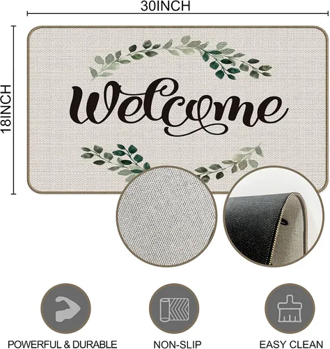 Vista 3 de Tapete gótico con diseño de calavera gótica, 30 x 17 pulgadas, antideslizante, tapete de bienvenida gótico para exteriores, decoración gótica