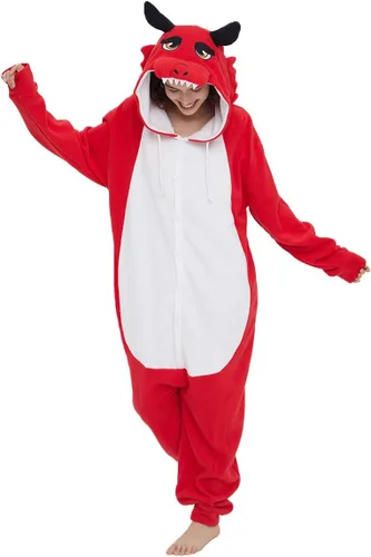 Vista 2 de Pijama de dragón unisex de animales, disfraz de cosplay para adultos