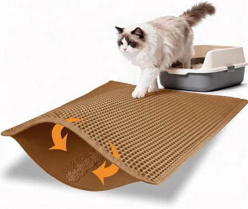 Vista 10 de Pieviev - Alfombrilla grande para arena de gato Negro