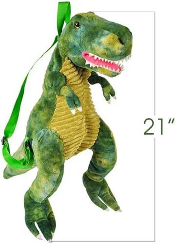 Vista 10 de ArtCreativity Mochila de dinosaurio de felpa, mochilas de animales de peluche de 22 pulgadas en forma de triceratops, bolsa de dinosaurio de peluche