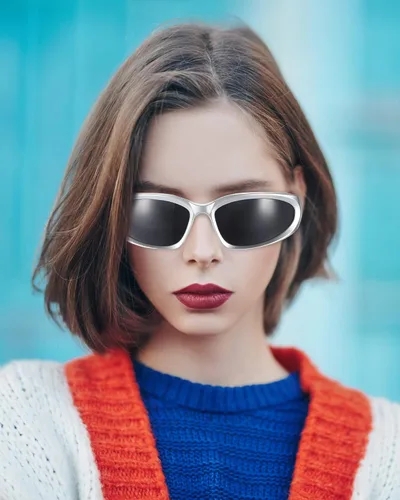 Vista 6 de 8 pares de gafas de sol envolventes para mujer, gafas Y2k, gafas de sol futuristas, ovaladas, frescas, para hombres, gafas de sol cibernéticas