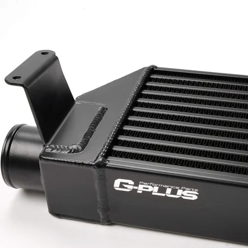 Vista 9 de Intercooler doble + kit de manguera azul negro compatible con VW VOLKSWAGEN Golf R GTI MK7 actualización