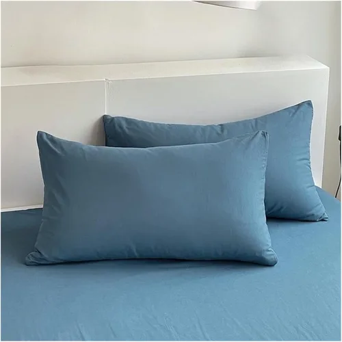 Vista 6 de Bedding Set Fabric Duvet Cover Set Solid Color Bed Cover Set Single Double King Size Quilt Cover Set,Bedding