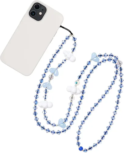 Vista 20 de Beaded Phone Charm Lanyard Strap Crossbody Fixed Beads Pearl Neck Chain