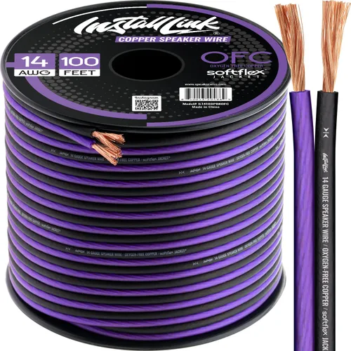 Vista 10 de Cable de cable de altavoz de calibre 14 AWG (OFC), 30 pies, coche o cine en casa por Install Link