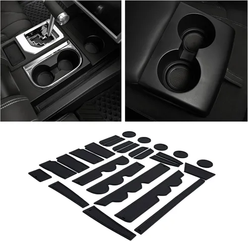 Vista 2 de Portavasos Insertos de bolsillo de puerta para Toyota Tundra 2014-2021 Negro (Black Trim)