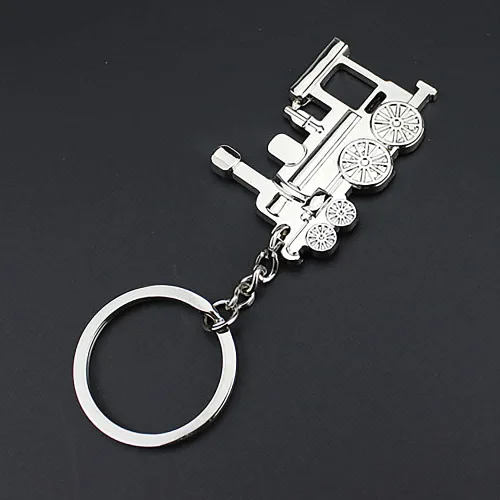Vista 3 de Z50-B Little Steam Train Charm Colgante Llavero Llavero (Plata), plateado